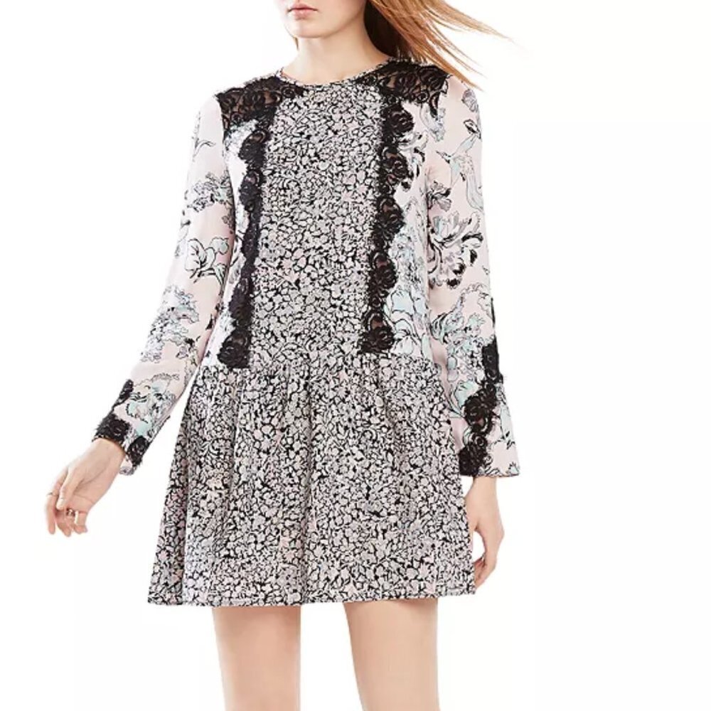 BCBG Bryanne Lace Insert Dress
